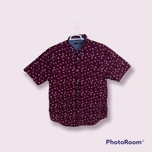 Maroon Carbon Button Up Shirt